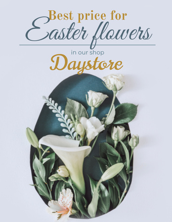Plantilla de diseño de Easter Lilies Sale Offer Flyer 8.5x11in 