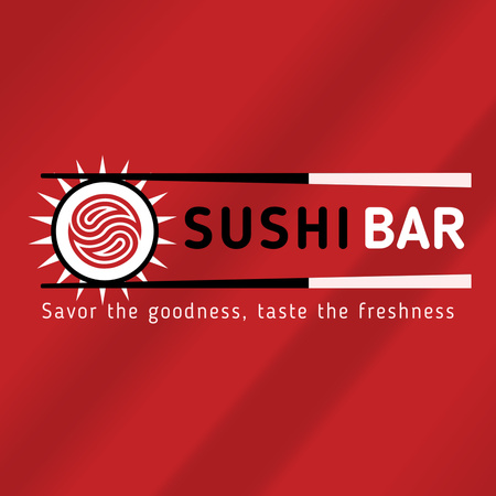 Minimalistic Sushi Bar Promotion With Slogan Animated Logo Design Template