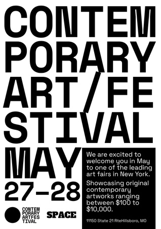 Plantilla de diseño de Anuncio Festival de Arte Contemporáneo en mayo Poster 