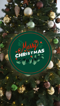 Modèle de visuel Joyful Christmas Holiday Greeting with Glowing Festive Tree - TikTok Video