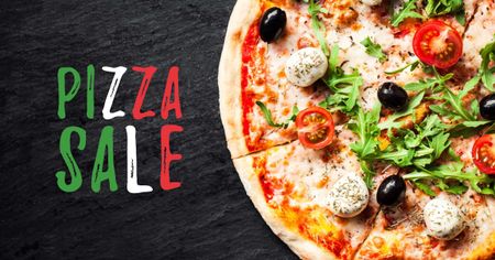 Delicious Italian pizza sale Facebook AD tervezősablon