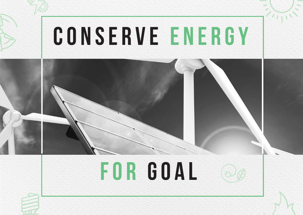 Concept of Conserve energy for goal Card Tasarım Şablonu