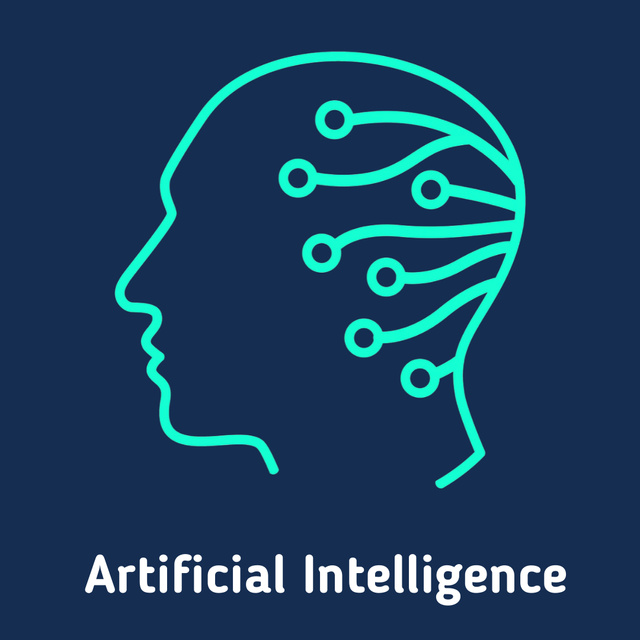 Artificial intelligence icon Animated Post Design Template