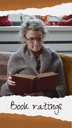 Designvorlage Woman reading Book für TikTok Video