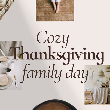 Thanksgiving Day Celebration Announcement Instagram Design Template