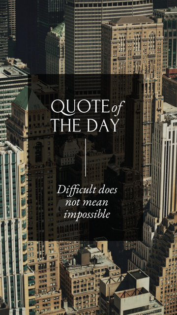 Business Quote on City Skyscrapers Instagram Story Design Template