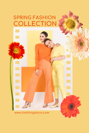 Template di design Annuncio della vendita della collezione primavera donna Pinterest
