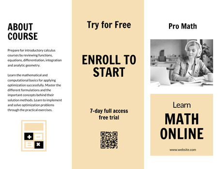 Предлагая онлайн-курсы по математике Brochure 8.5x11in – шаблон для дизайна