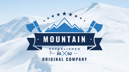 Journey Offer with Mountains Icon in Blue Youtube Design Template