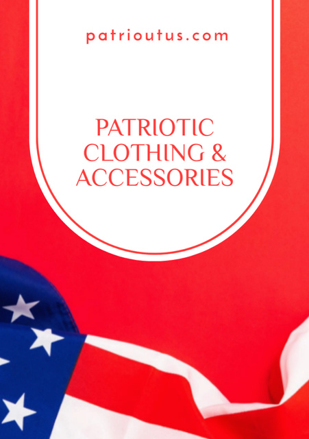 Ontwerpsjabloon van Flyer A5 van Patriotic Clothes and Accessories Discount