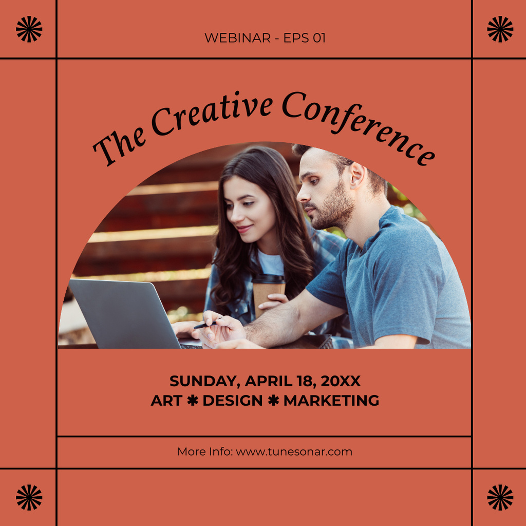 Ontwerpsjabloon van Instagram van Art and Design Creative Conference Announcement