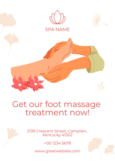 Spa Foot Massage Advertisement Posterデザインテンプレート