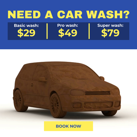Car Wash With Three Tariffs Offer Animated Post Design Template