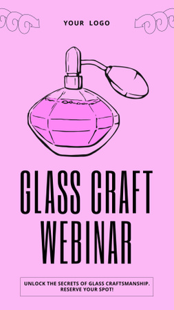Glass Craft Webinar Announcement with Perfume Bottle TikTok Video Design Template