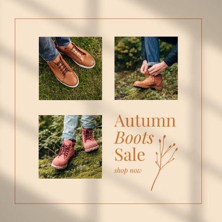 Fall Boots Sale Offer Instagram Design Template