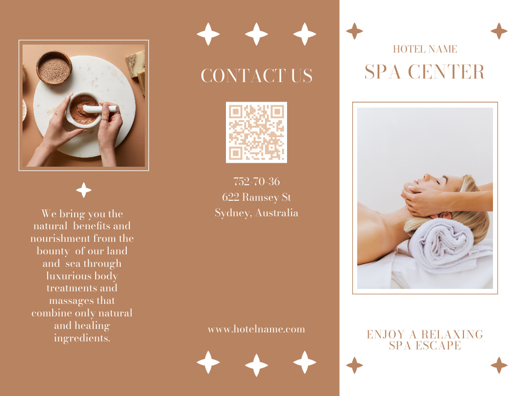Spa Services Offer with Beautiful Women Brochure 8.5x11in Modelo de Design