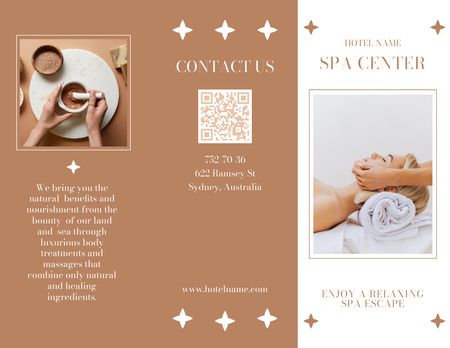 Spa Services Offer with Beautiful Women Brochure 8.5x11in Design Template