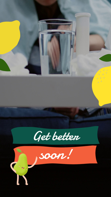 Plantilla de diseño de Get Better Wish With Medicine And Drinks TikTok Video 