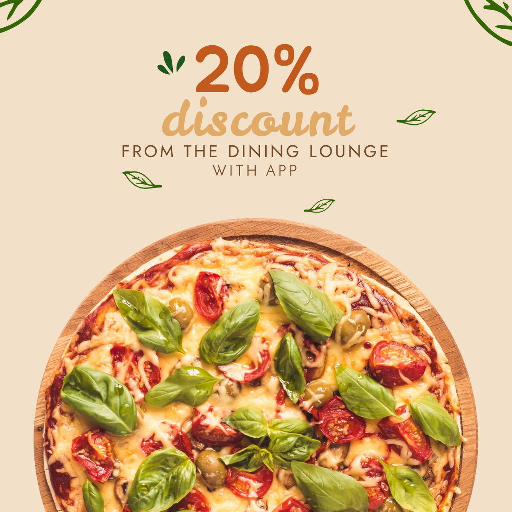 Delicious Food Menu Offer with Yummy Pizza  Instagramデザインテンプレート