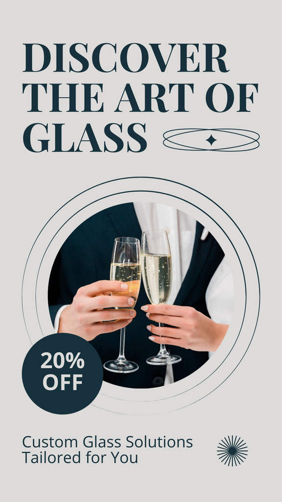 Tailored Glass Drinkware At Lowered Rates Instagram Story Design Template
