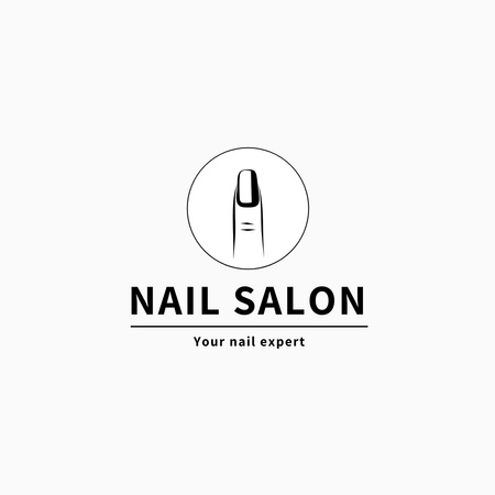 Designvorlage Exquisite Offer of Nail Salon Services In White für Logo 1080x1080px