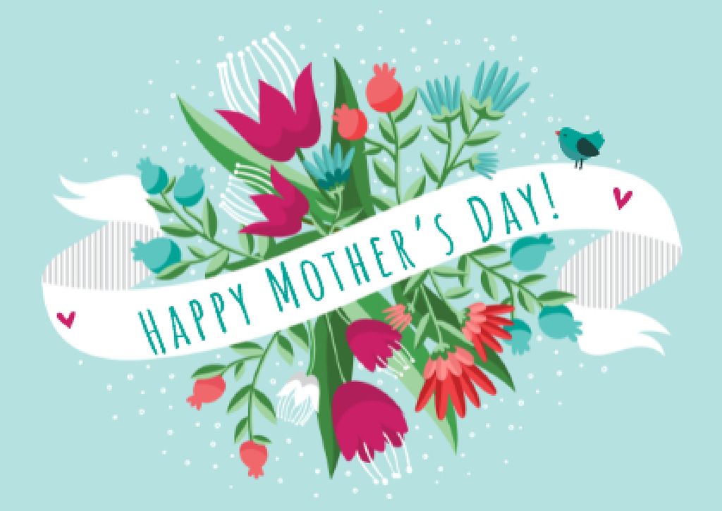 Mother's day greeting Card Design Template