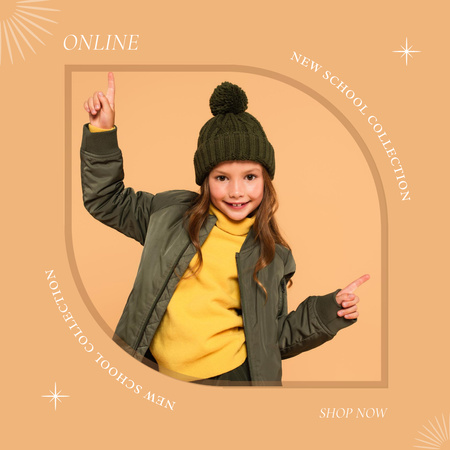 Promoting New School Clothes for Kids Instagram Design Template