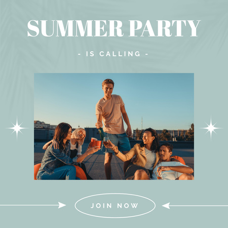 Ontwerpsjabloon van Instagram van Youth Company at Summer Party