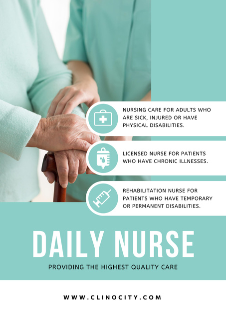 Nursing Services Offer Poster Tasarım Şablonu