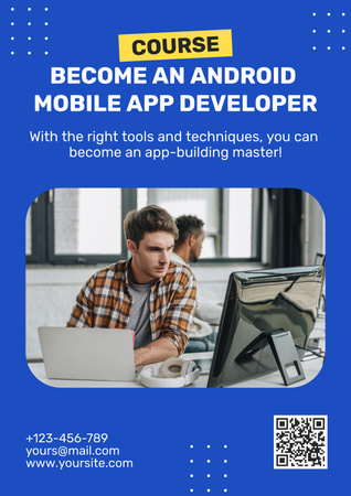 Template di design Annuncio del corso di sviluppo di app per dispositivi mobili Poster
