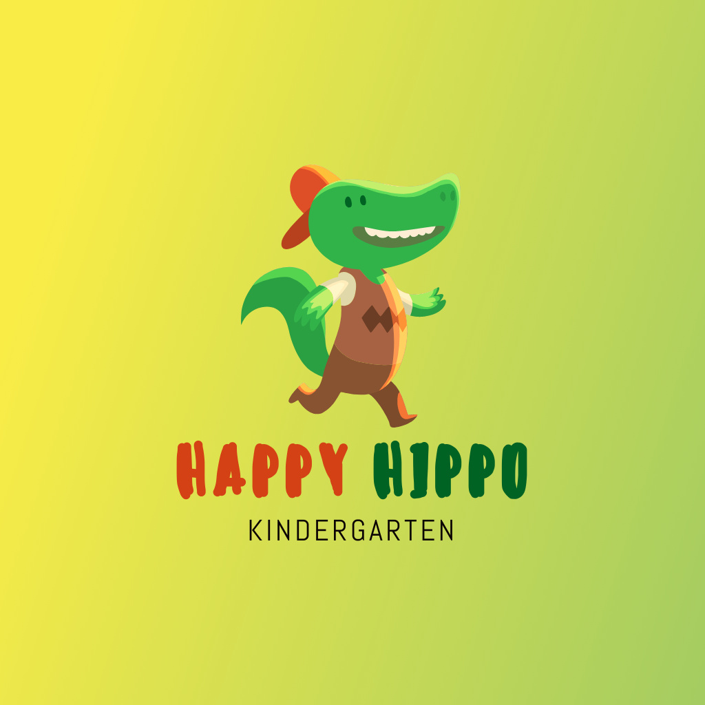 Cute Kindergarten Ad Logo Design Template