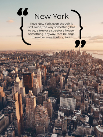 Inspirational quote about New York Poster US Design Template