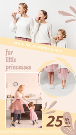 Designvorlage Für kleine Prinzessinnen für Instagram Story