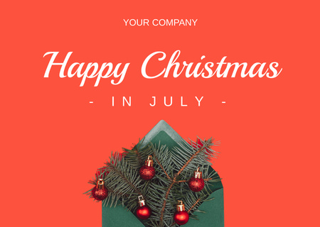 Christmas in July Greeting Card Postcard Design Template