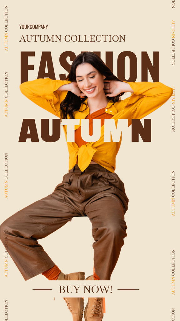 Designvorlage Fashionable Autumn with Beautiful Brunette für Instagram Story