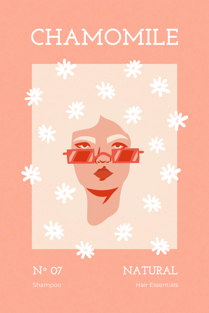Beauty Inspiration with Daisy Flowers Illustration Pinterestデザインテンプレート