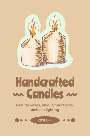 Designvorlage Rabatt auf handgefertigte Kerzen für gemütliche Heimbeleuchtung für Pinterest