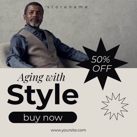 Template di design Formal Outfit For Elderly With Discount Instagram