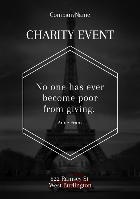 Platilla de diseño Quote about Charity with Eiffel Tower Flyer A7