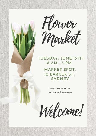 Plantilla de diseño de Flower Market Poster 