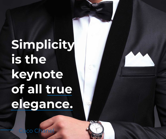 Elegance Quote Businessman Wearing Suit Facebook – шаблон для дизайну