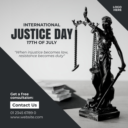 International Justice Day Announcement Instagram Design Template