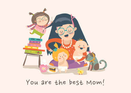 Holiday Greeting for Best Mom Postcard 5x7in tervezősablon