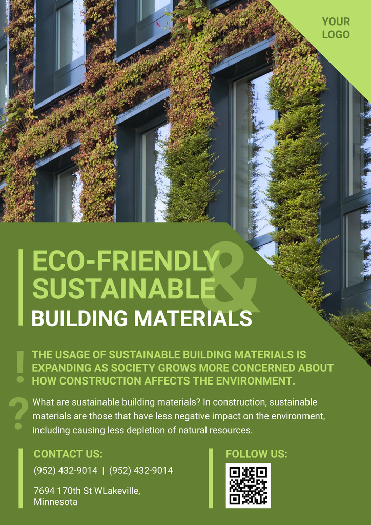Eco-Friendly Building Materials Poster tervezősablon