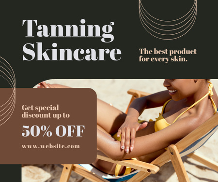Best Tanning Products with Special Discount Facebook Design Template