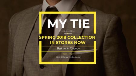 Handsome Man wearing Suit and Tie Titleデザインテンプレート