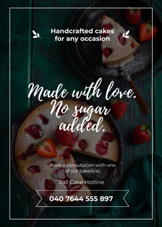 Ontwerpsjabloon van Flayer van Bakery Ad with Blueberry Tart