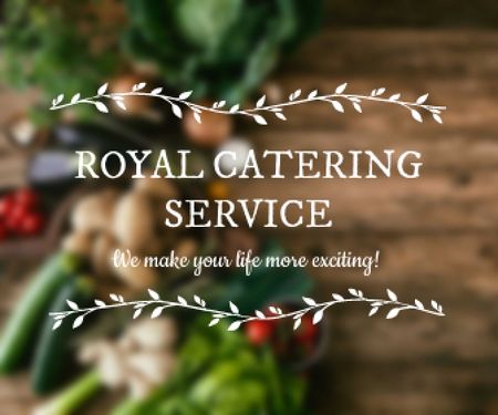 Plantilla de diseño de Catering Service Ad Vegetables on Table Large Rectangle 