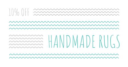 Plantilla de diseño de Handmade Rugs Sale on blue waves Facebook AD 