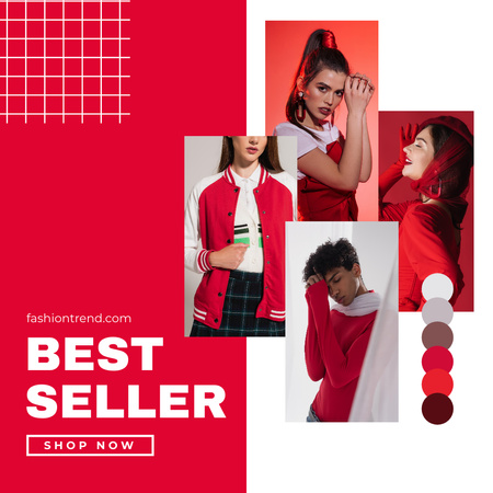 Fashion Best Seller in Red Instagram Design Template
